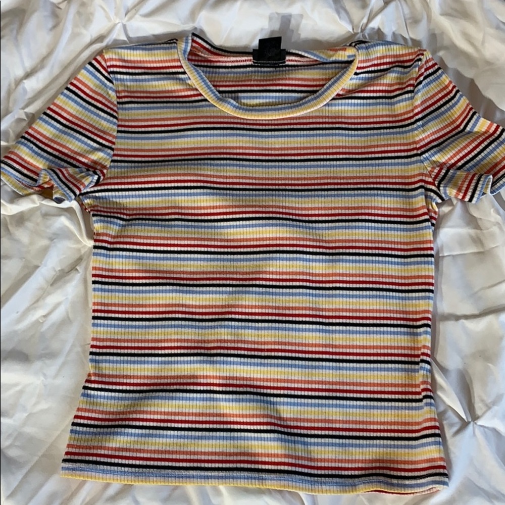 Striped T-shirt.